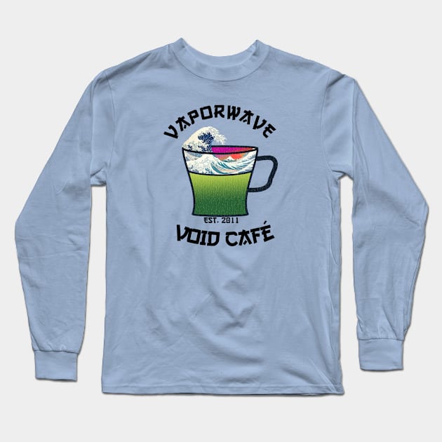 Vaporwave Aesthetic Great Wave Off Kanagawa Cafe Coffee Tea T-Shirt Long Sleeve T-Shirt by mycko_design